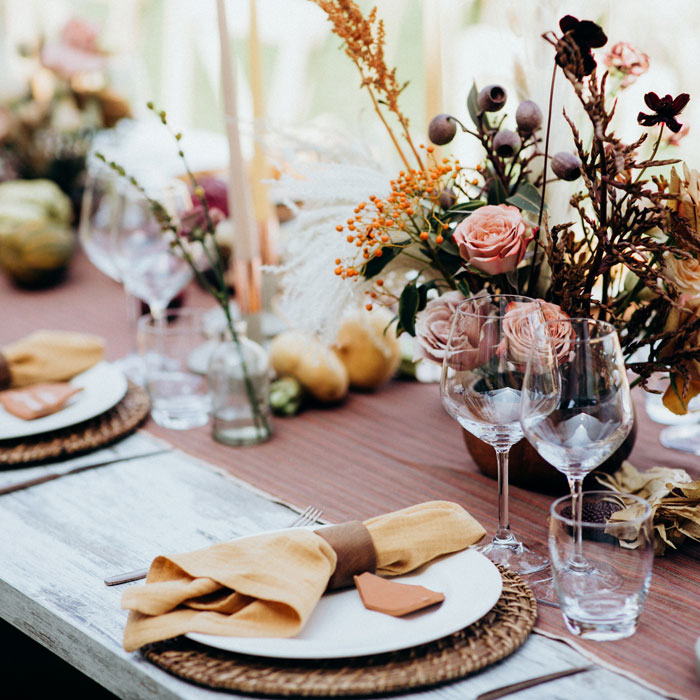 beautifully decorated table setting