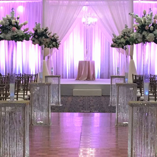 elegant wedding stage in ballroom